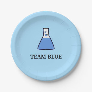 Gender Reveal Blue Gender Reveal Science Beaker Paper Plate