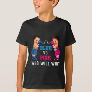 Gender Reveal Blue Vs Pink Ethnic Boxing Babies  T-Shirt