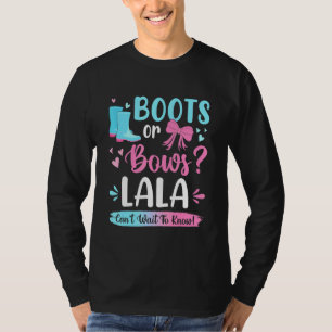 Gender Reveal Boots Or Bows Lala Matching Baby Par T-Shirt