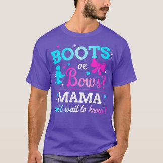 Gender reveal boots or bows mama matching baby par T-Shirt