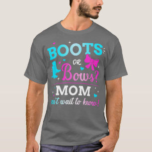 Gender reveal boots or bows mum matching baby part T-Shirt