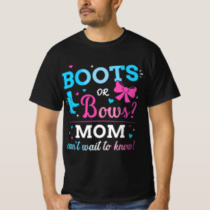 Gender reveal boots or bows mum matching baby part T-Shirt
