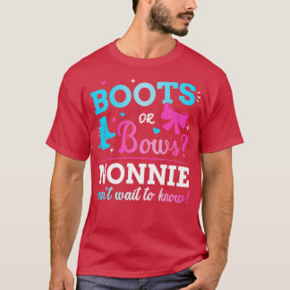 Gender reveal boots or bows nonnie matching baby p T-Shirt