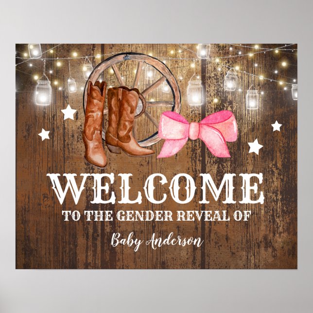 Gender Reveal Boots or Bows Poster (Front)