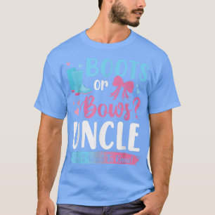 Gender reveal boots or bows Uncle matching baby pa T-Shirt