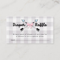 Gender Reveal Bows or Arrows Diaper Raffle Ticket
