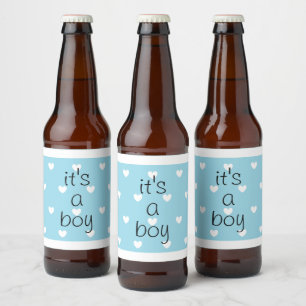 gender reveal (boy) beer labels