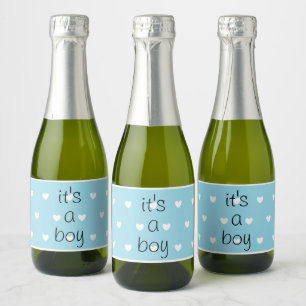 gender reveal (boy) mini Sparkling Wine labels