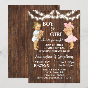 Gender Reveal Boy or Girl Baby Shower Invitation