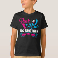 Gender Reveal Brother Pink Blue Brother Loves You