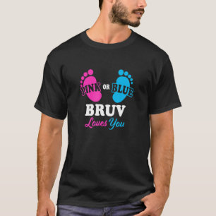 Gender Reveal Bruv Baby Shower Brother T-Shirt