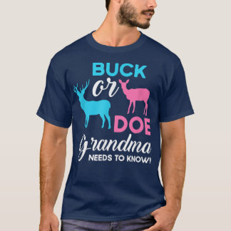 Gender reveal buck or doe grandma matching baby pa T-Shirt