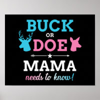 Gender reveal buck or doe mama matching baby party