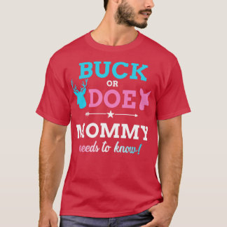 Gender reveal buck or doe mummy matching baby part T-Shirt