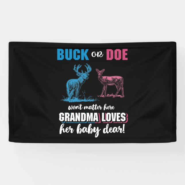 Gender Reveal Buck or Doe Party Grandma Banner (Horizontal)