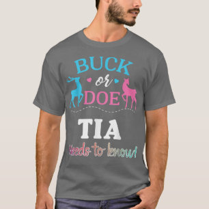 Gender Reveal Buck or Doe Tia Matching Baby Shower T-Shirt