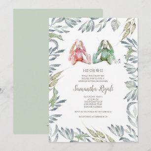 Gender Reveal Bunny Invitation