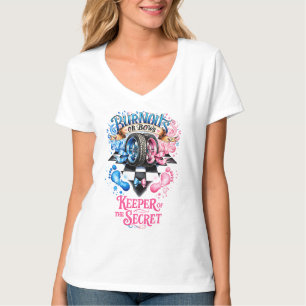 Gender Reveal Burnouts or Bows Race Car T-Shirt