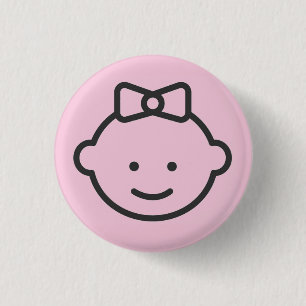 Gender Reveal Button: PINK     Vecteezy.com 3 Cm Round Badge