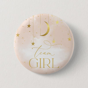 Gender Reveal Button, Team Girl Blush Pink Button