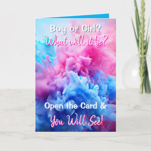 Gender Reveal   Caucasian Baby Boy Inside Card