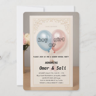 "Gender Reveal Celebration Joy and Surprises Invitation