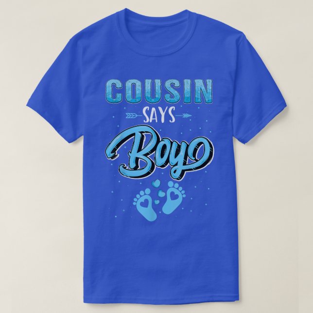 Gender reveal Cousin says Boy baby matching family T-Shirt (Design Front)