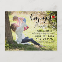 gender reveal editable invite, add your photo