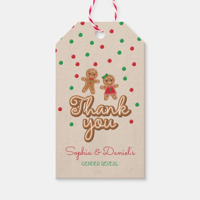 Gender Reveal Favour Tag Gingerbread (Front)