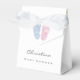 Gender Reveal Feet Feet Drips Glitter Pink Blue Favour Box