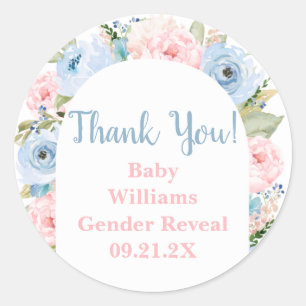 Gender Reveal floral arch Round Sticker