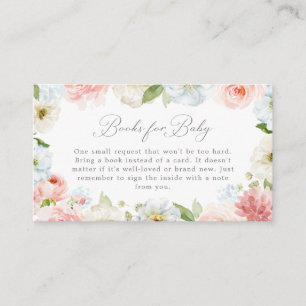 Gender Reveal Floral Books for Baby Card