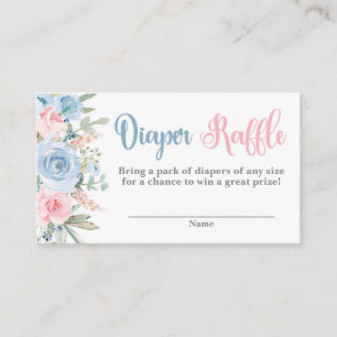 Gender reveal floral Diaper Raffle Enclosure Card