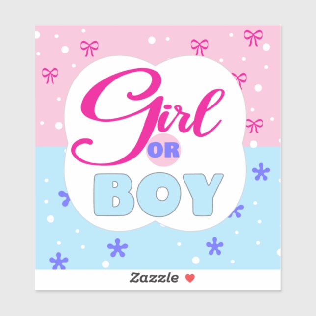 Gender Reveal Girl or Boy  (Sheet)
