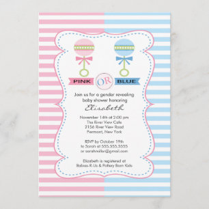 Gender Reveal Girl or Boy Baby Shower Invitation
