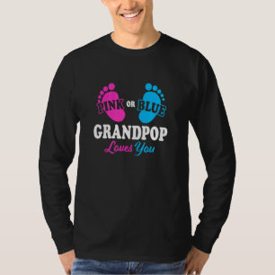 Gender Reveal Grandpop Baby Shower Grandpa T-Shirt