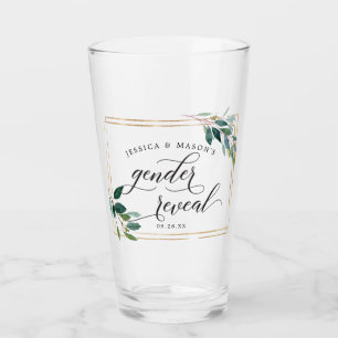 Gender Reveal Greenery Pint Glass Favour Gift
