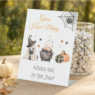 Gender Reveal Guess How Many Kisses Pedestal Sign