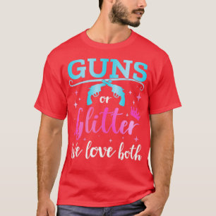 Gender reveal guns glitter love both matching baby T-Shirt