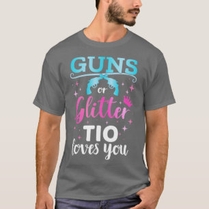 Gender reveal guns or glitter tio matching baby pa T-Shirt