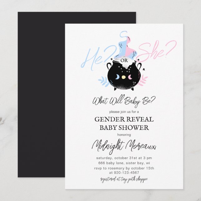 Gender Reveal Halloween Baby Shower Invitation (Front/Back)