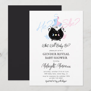 Gender Reveal Halloween Baby Shower Invitation