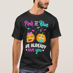 Gender Reveal Halloween Pregnancy Announcement Pin T-Shirt