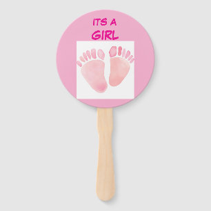 gender reveal hand fan baby foot prints