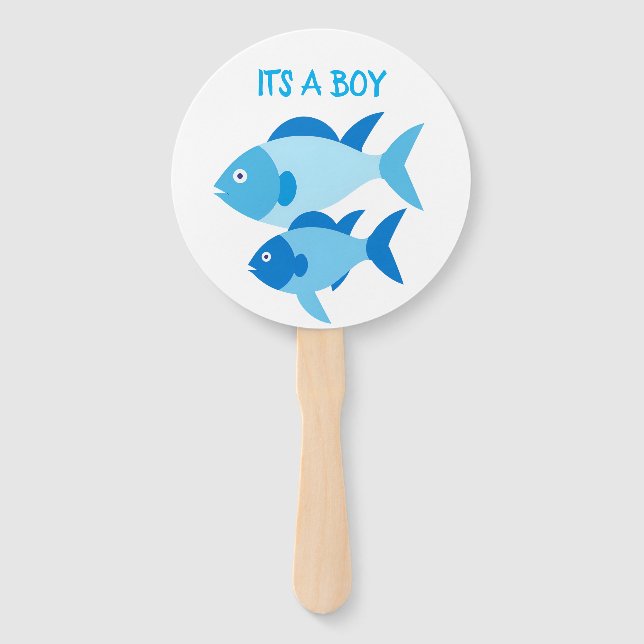 Gender reveal hand fans cute fish (Front)