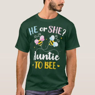 Gender reveal he or she auntie matching family bab T-Shirt
