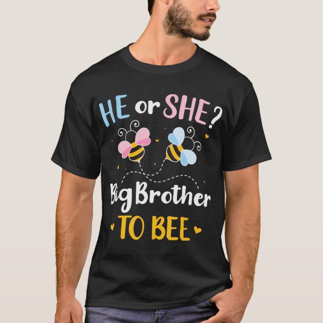 Gender Reveal He Or She Brother Matching Baby Part T-Shirt (Front)