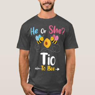 Gender Reveal He or She Tio to Bee Baby Announceme T-Shirt