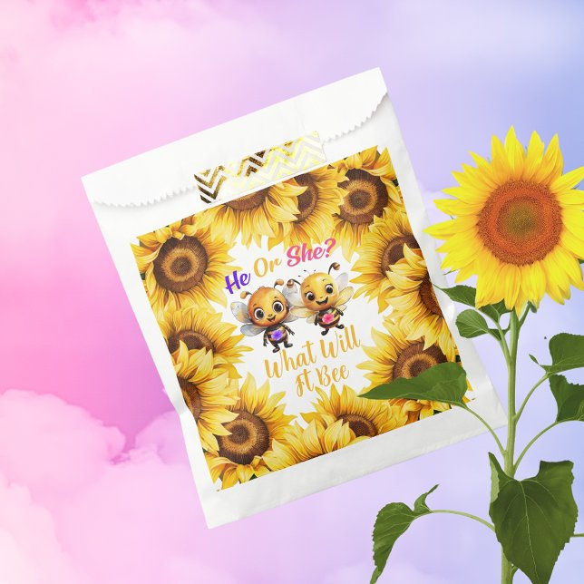 Gender Reveal He or She What Will It Bee Shower Favour Bags (Gender Reveal He or She What Will It Bee Shower Favor Bag)