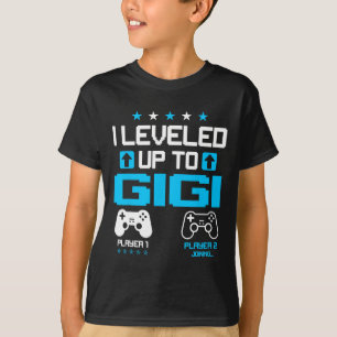 Gender Reveal I Levelled Up To Gigi Video Game Lov T-Shirt